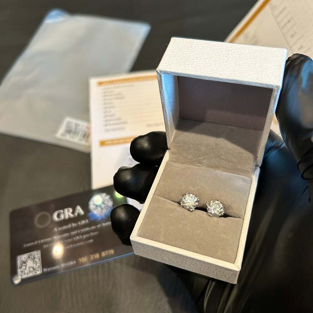 Brand New 7mm GRA Certified Flawless Moissanite Ring 925 Silver Passes Tester